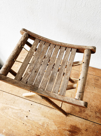Antique Folding Camp Stool