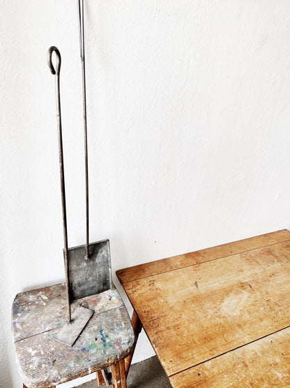 Pair Hand Forged Fireplace Tools