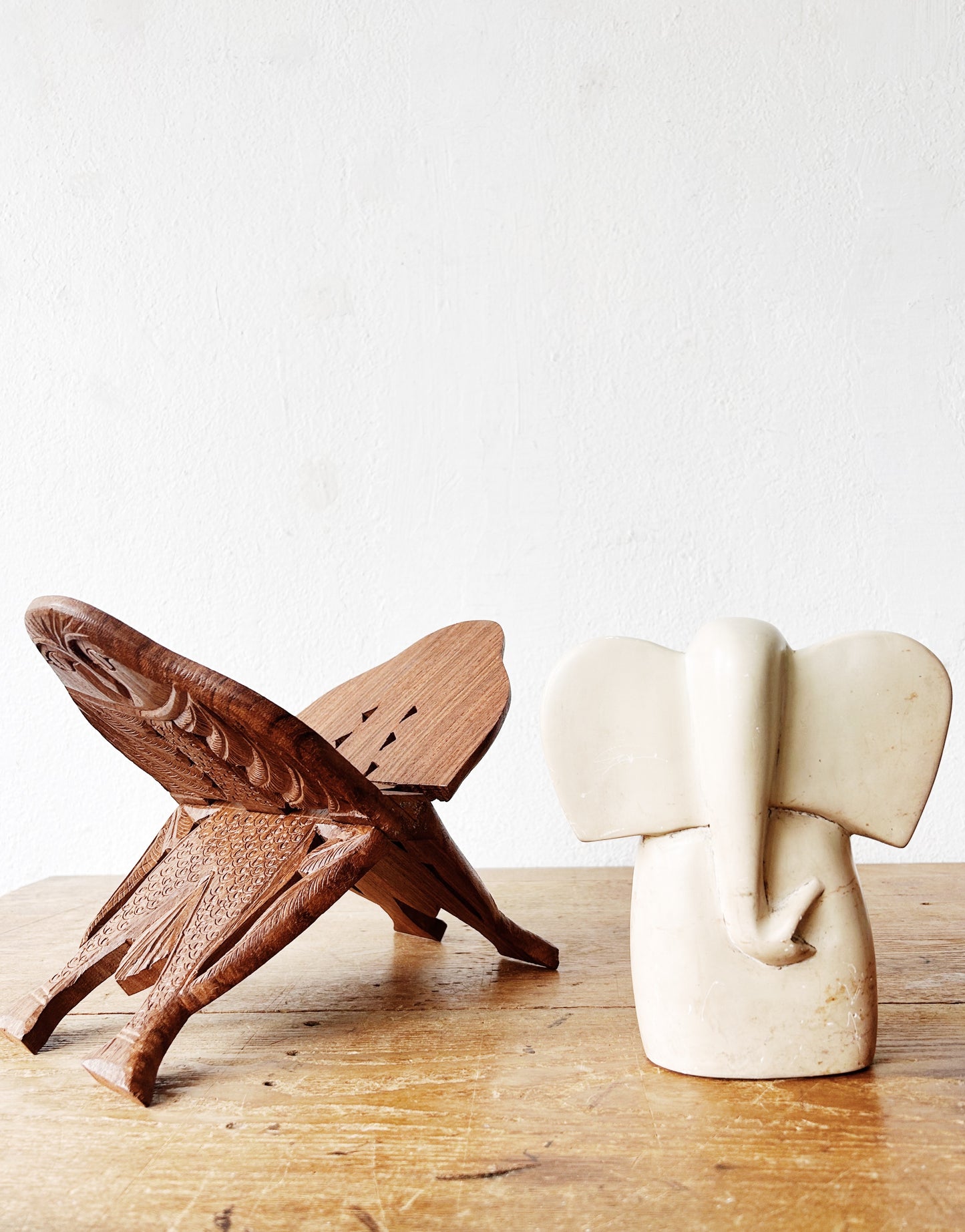 Vintage Carved Wood Bookstand