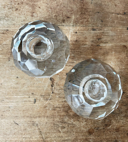 Vintage Tiffany & Co Cut Crystal Prism Candle Holders