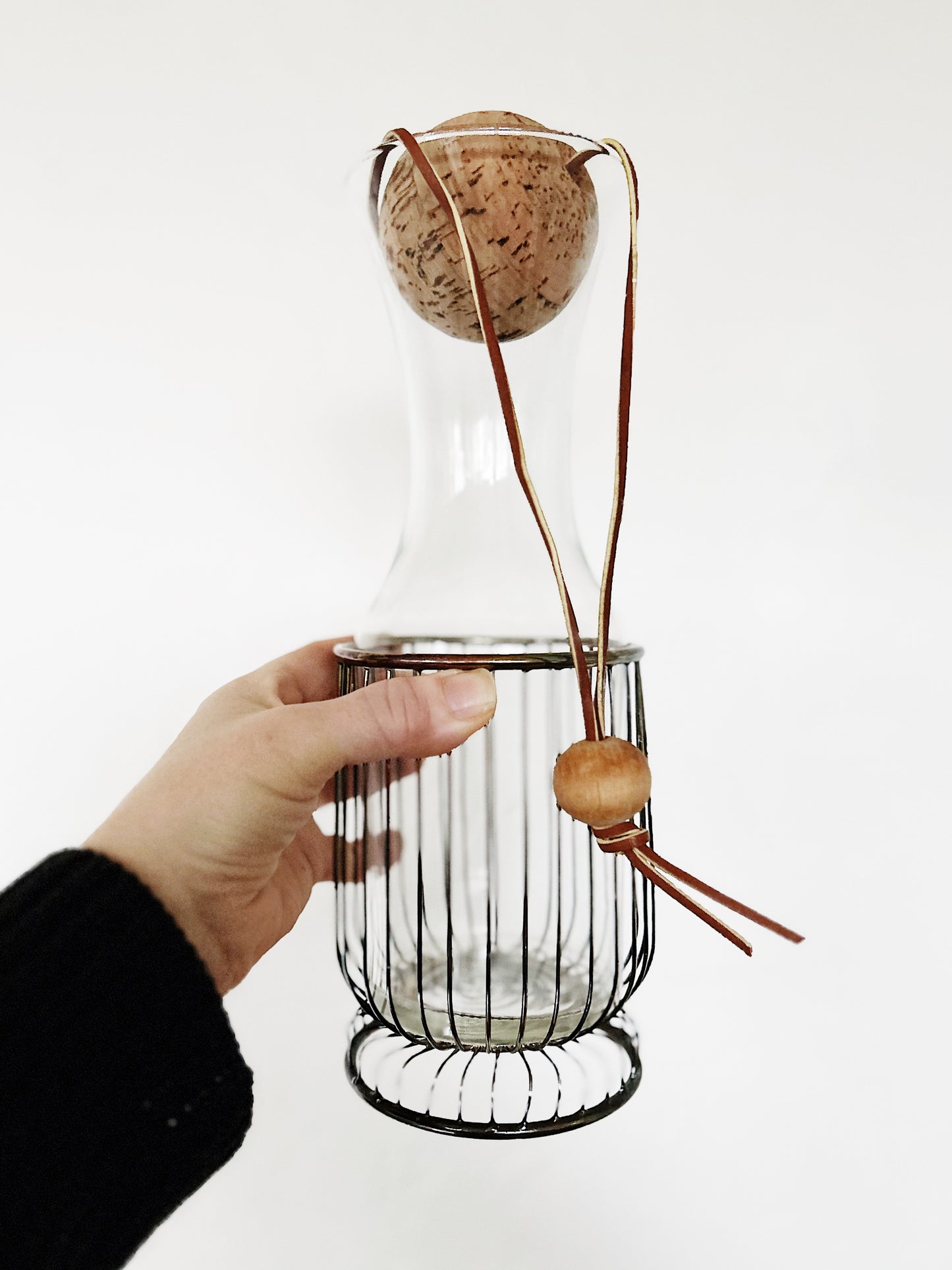 Mid Century Hot/Cold Decanter with Cork Stopper