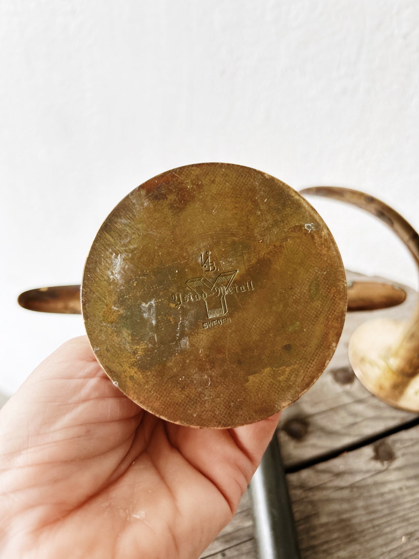 Vintage Scandinavian Ystad Candlestick Pair