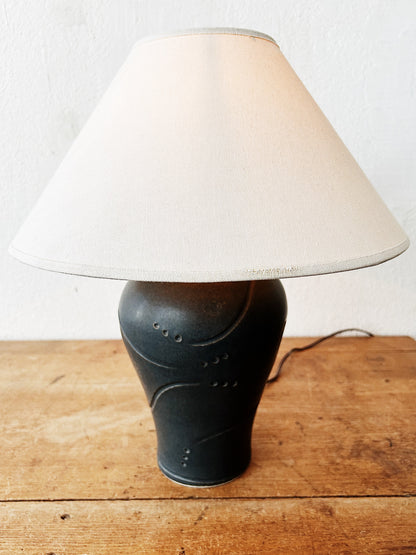 Handmade Pottery Lamp with Shade