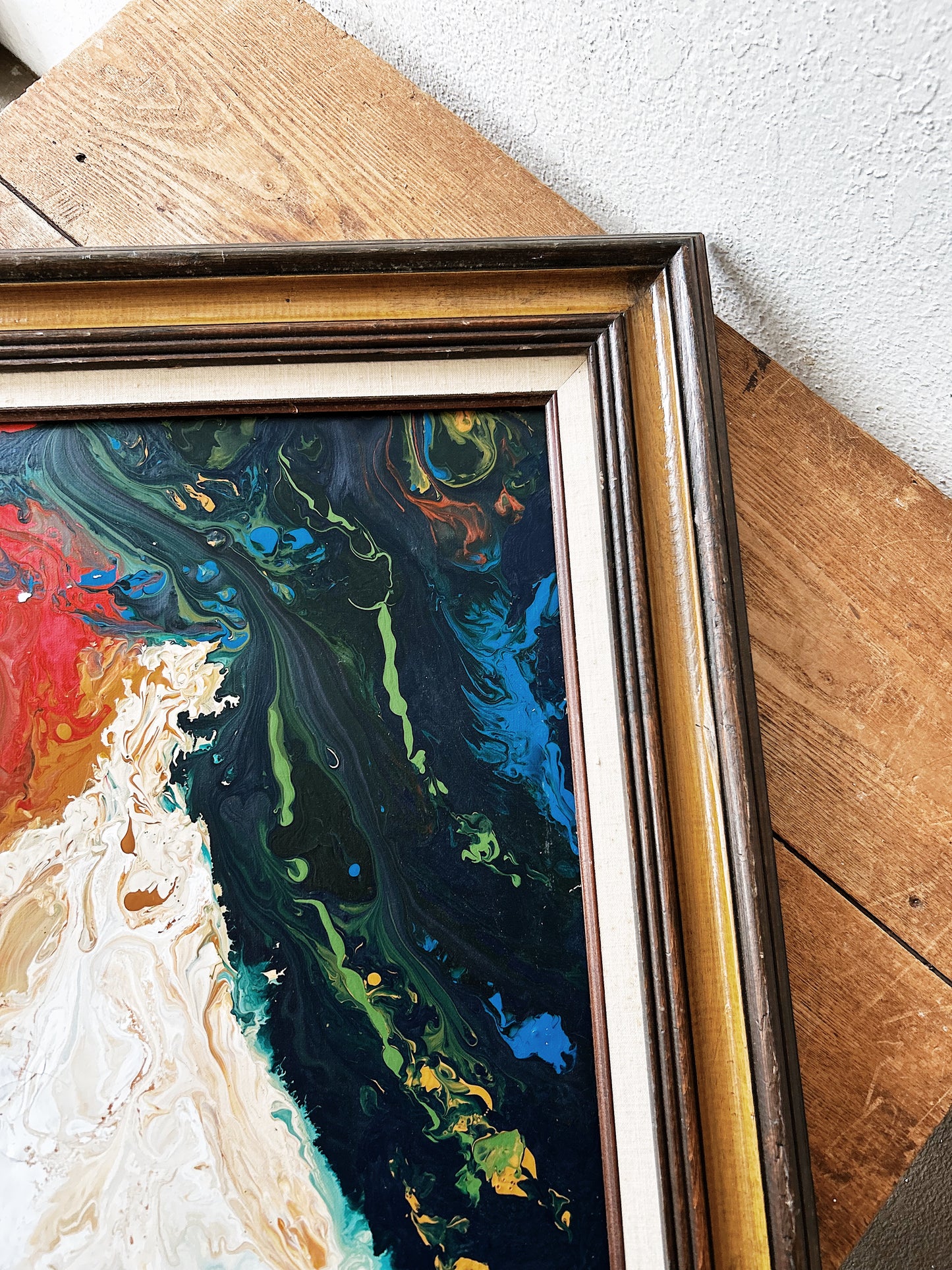 Vintage Marbleized Oil Painting