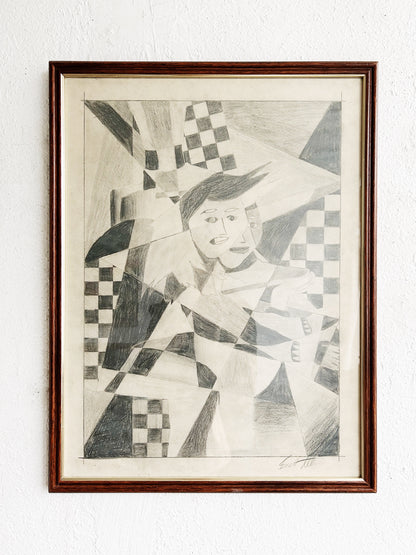 Original Vintage Framed Drawing