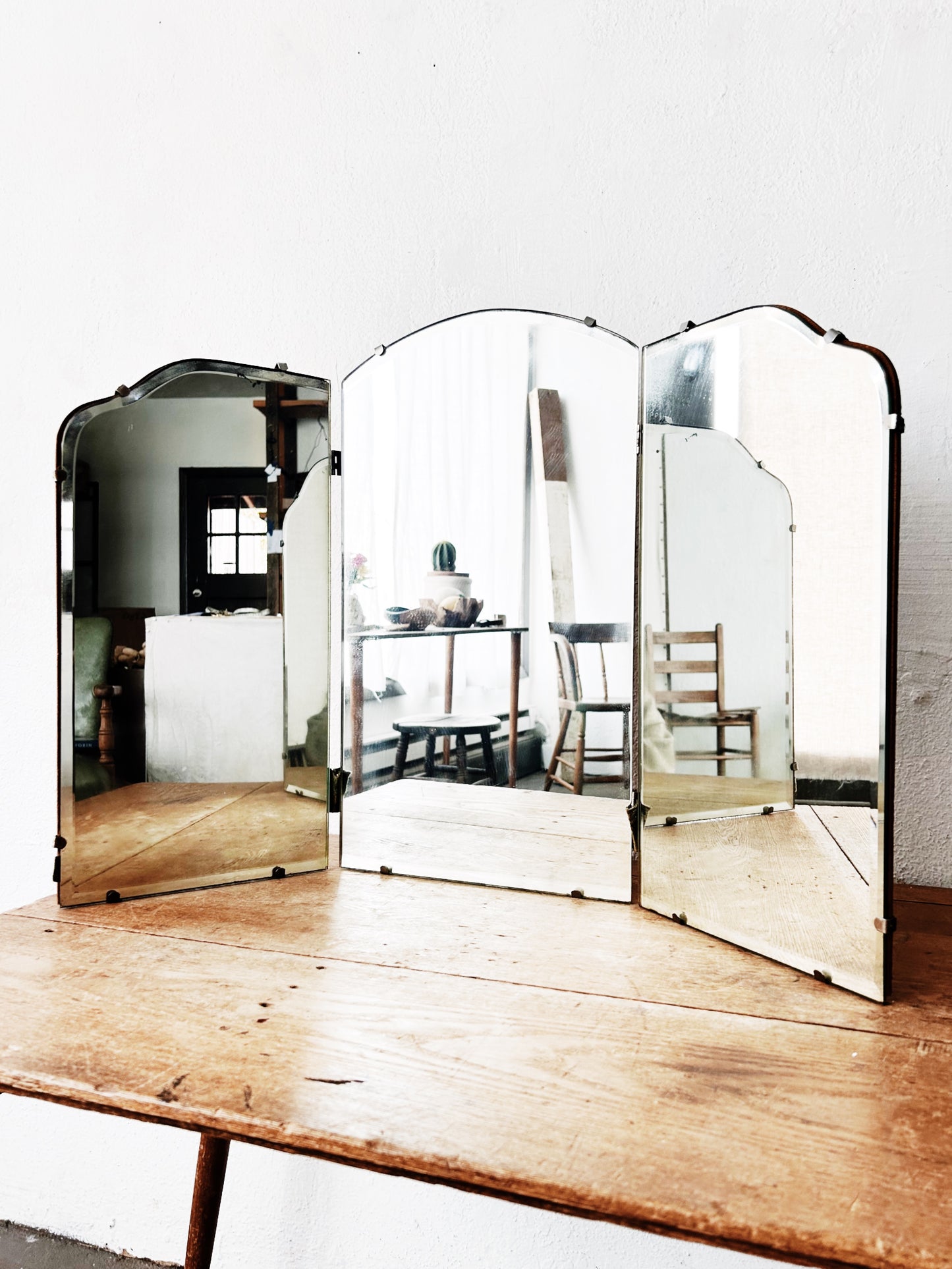 Antique Beveled Three Piece Mirror