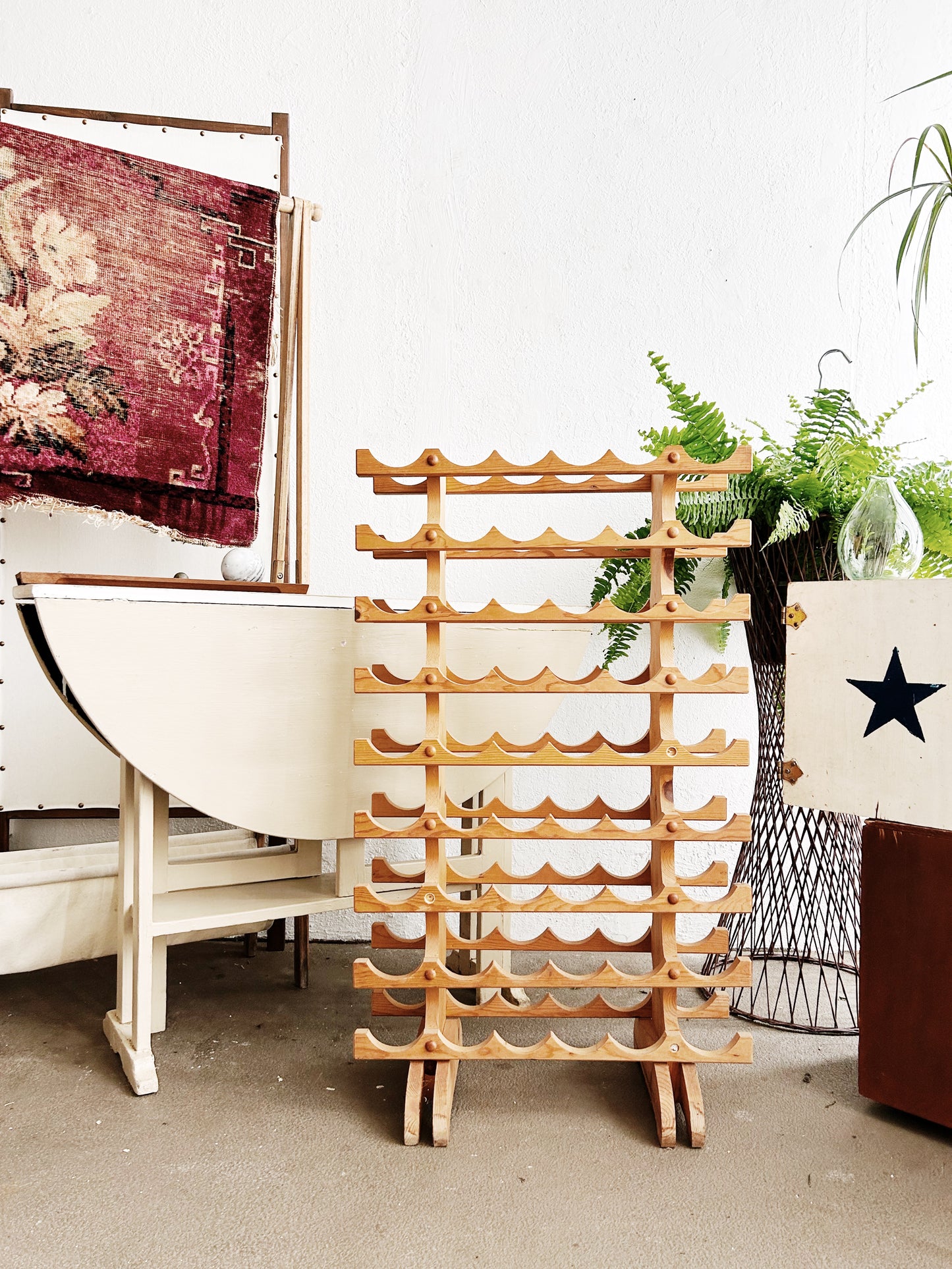 Large Vintage Handmade Wine Rack