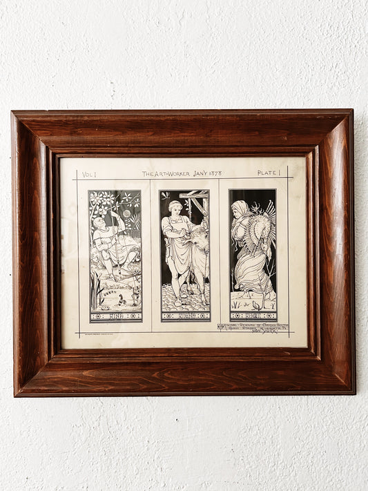‘The Art Worker’ Vintage Framed Lithograph