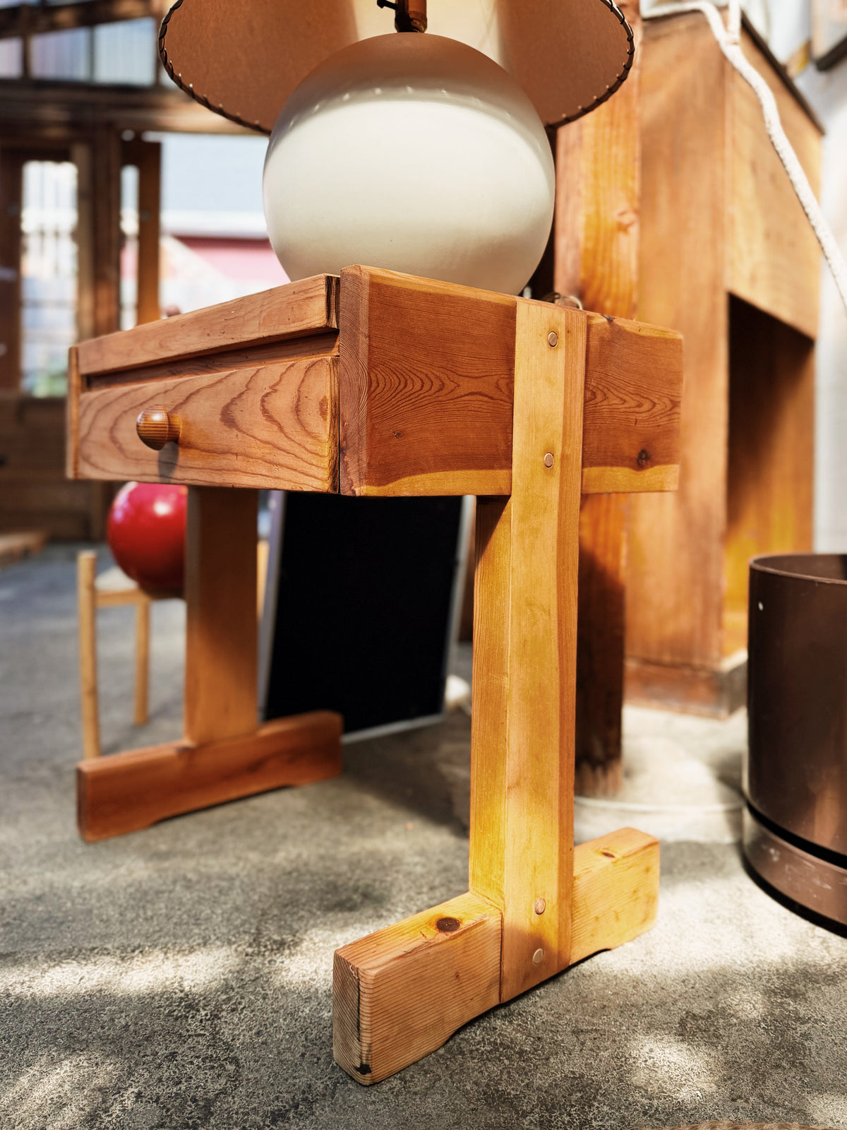 Vintage Brutalist Style Side Table
