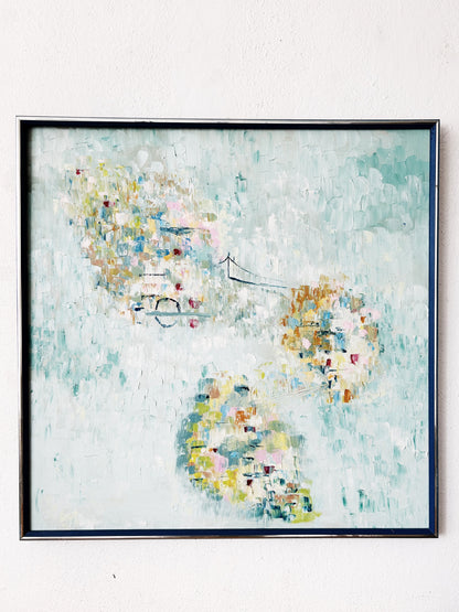 Large Framed Mid Century Oil Abstract