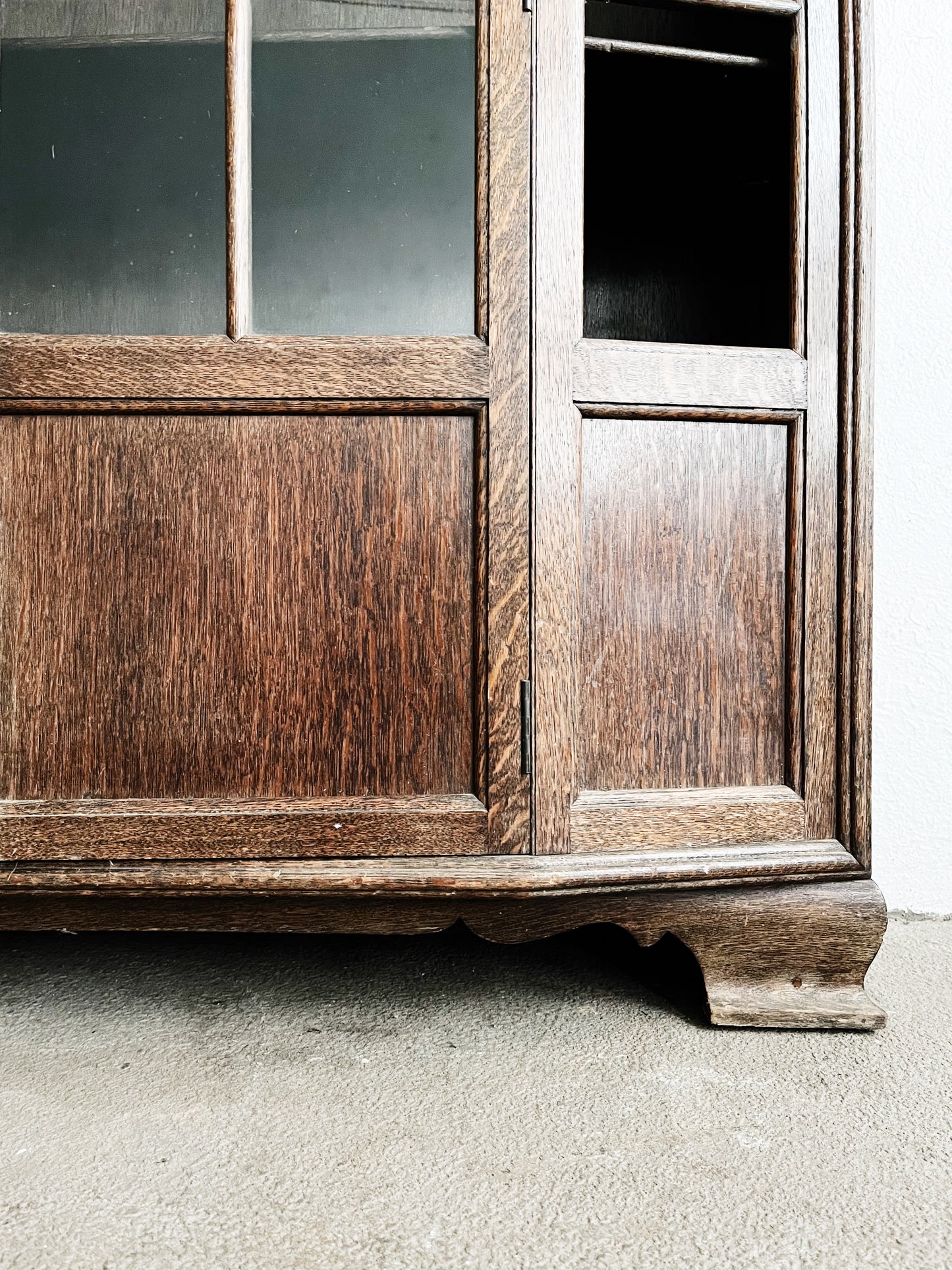 Vintage Walnut Bow Front Cabinet