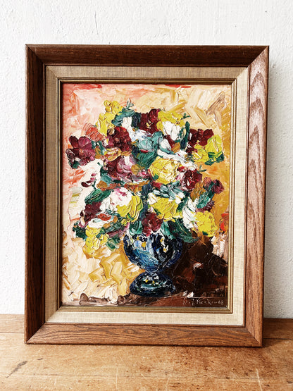 Mid Century Framed Oil Still Life Painting