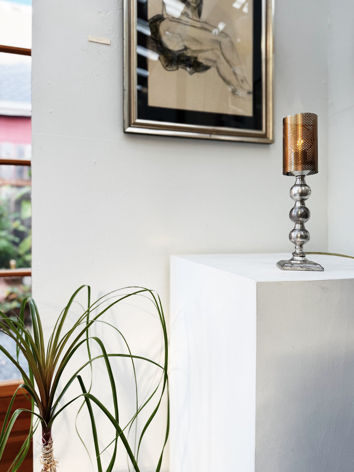 Vintage Nickel Lamp