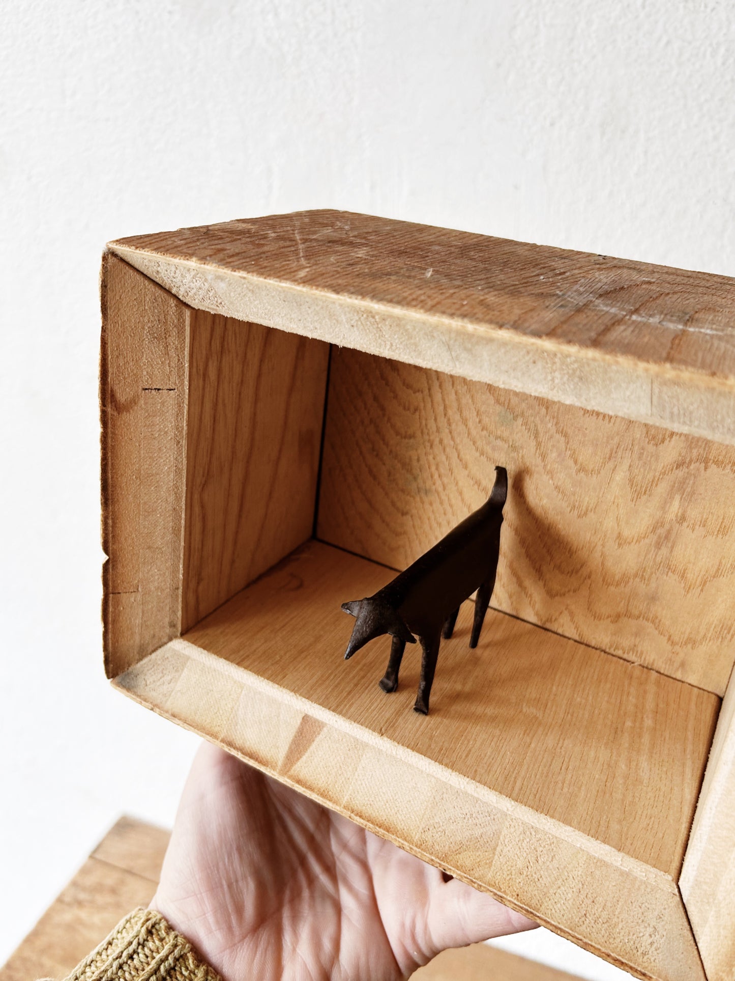 Vintage Primitive Shadowbox Sculpture