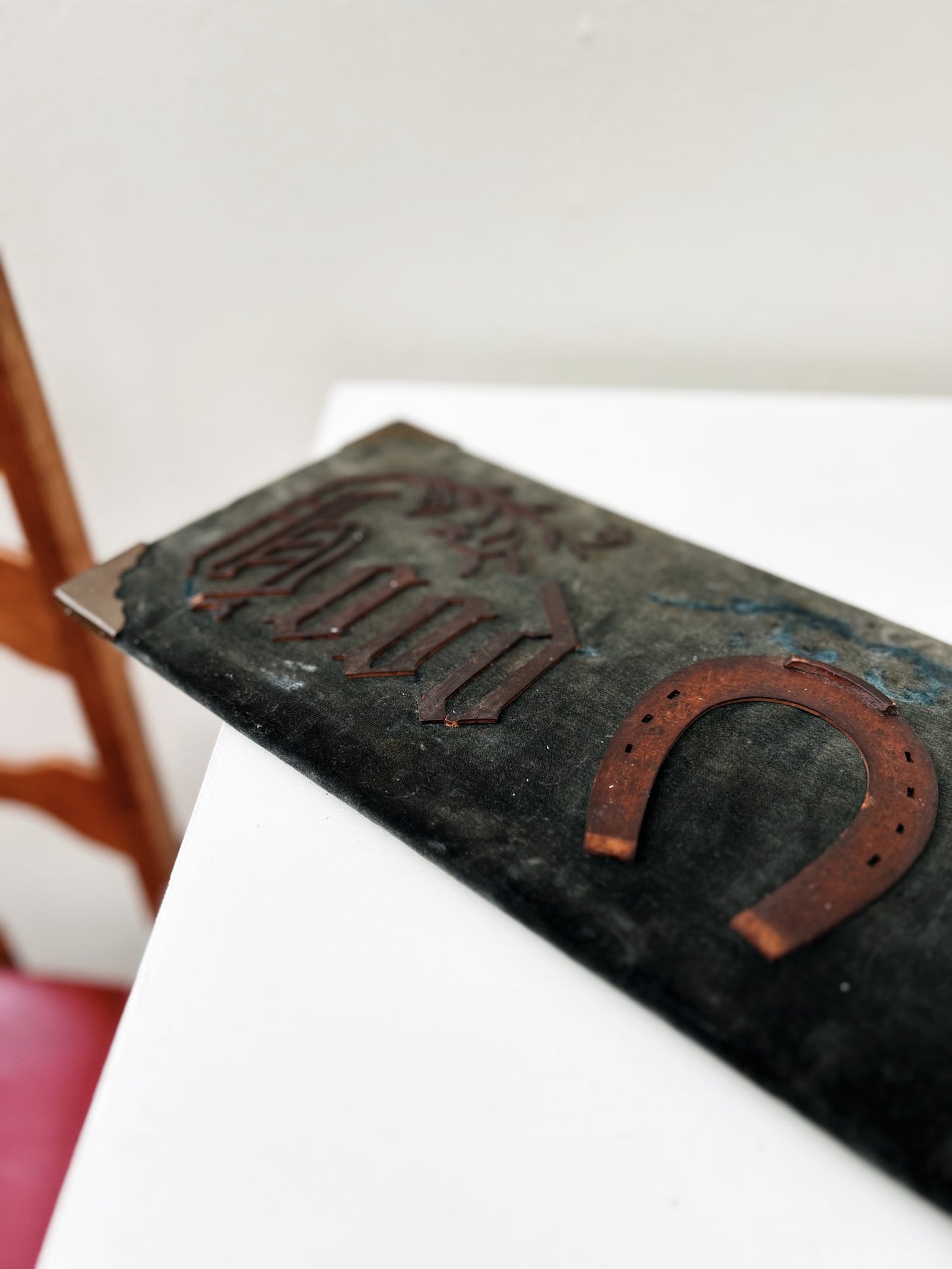 Antique 'Good Luck' Trunk Liner