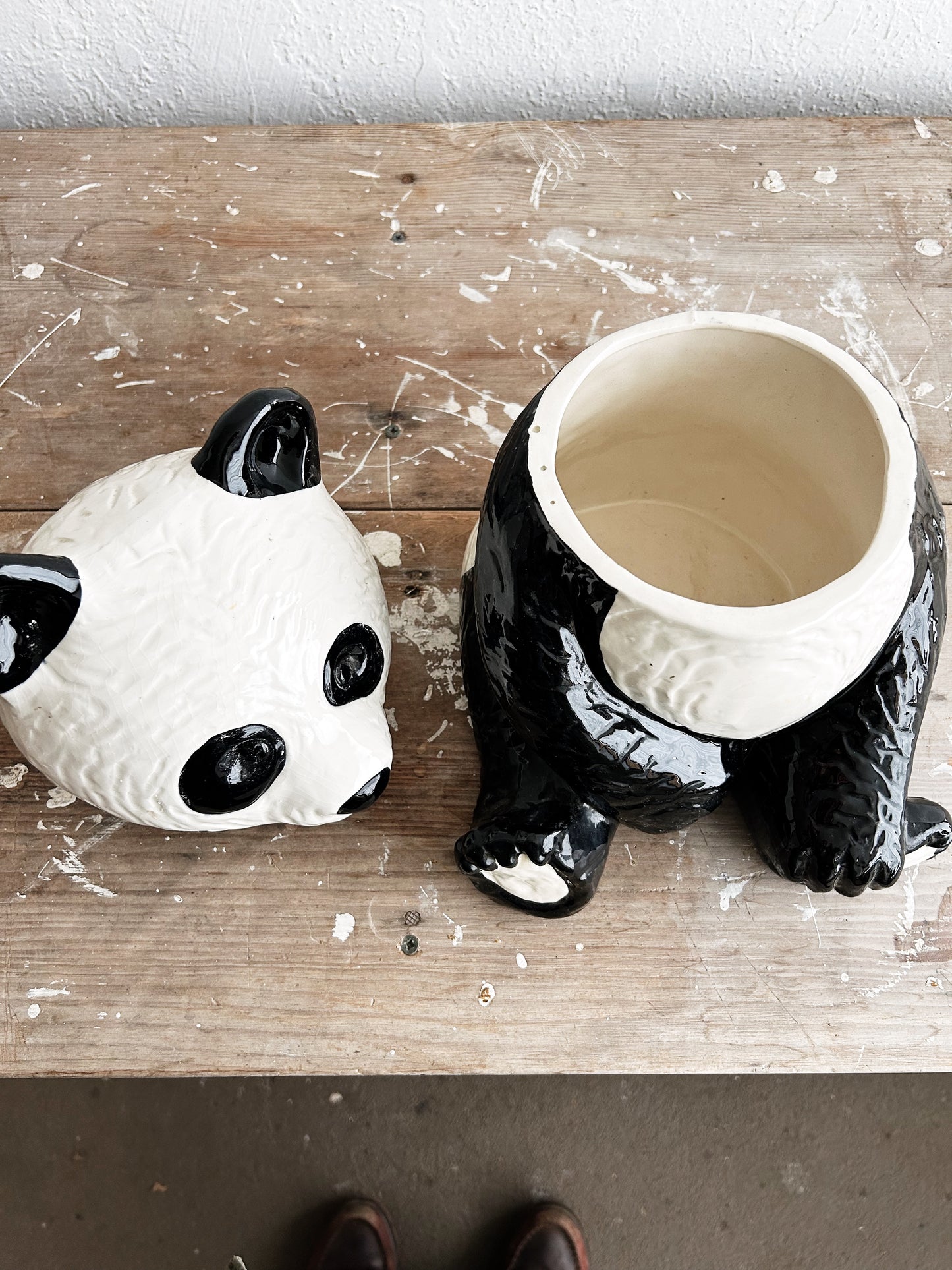 Mid Century Panda Cookie Jar