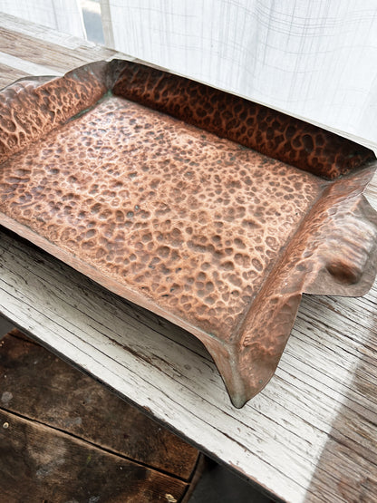Vintage Hammered Copper Tray