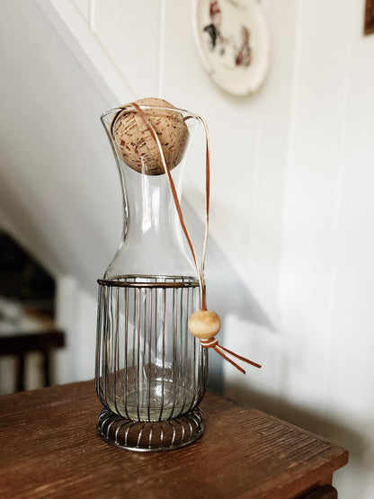 Mid Century Hot/Cold Decanter with Cork Stopper