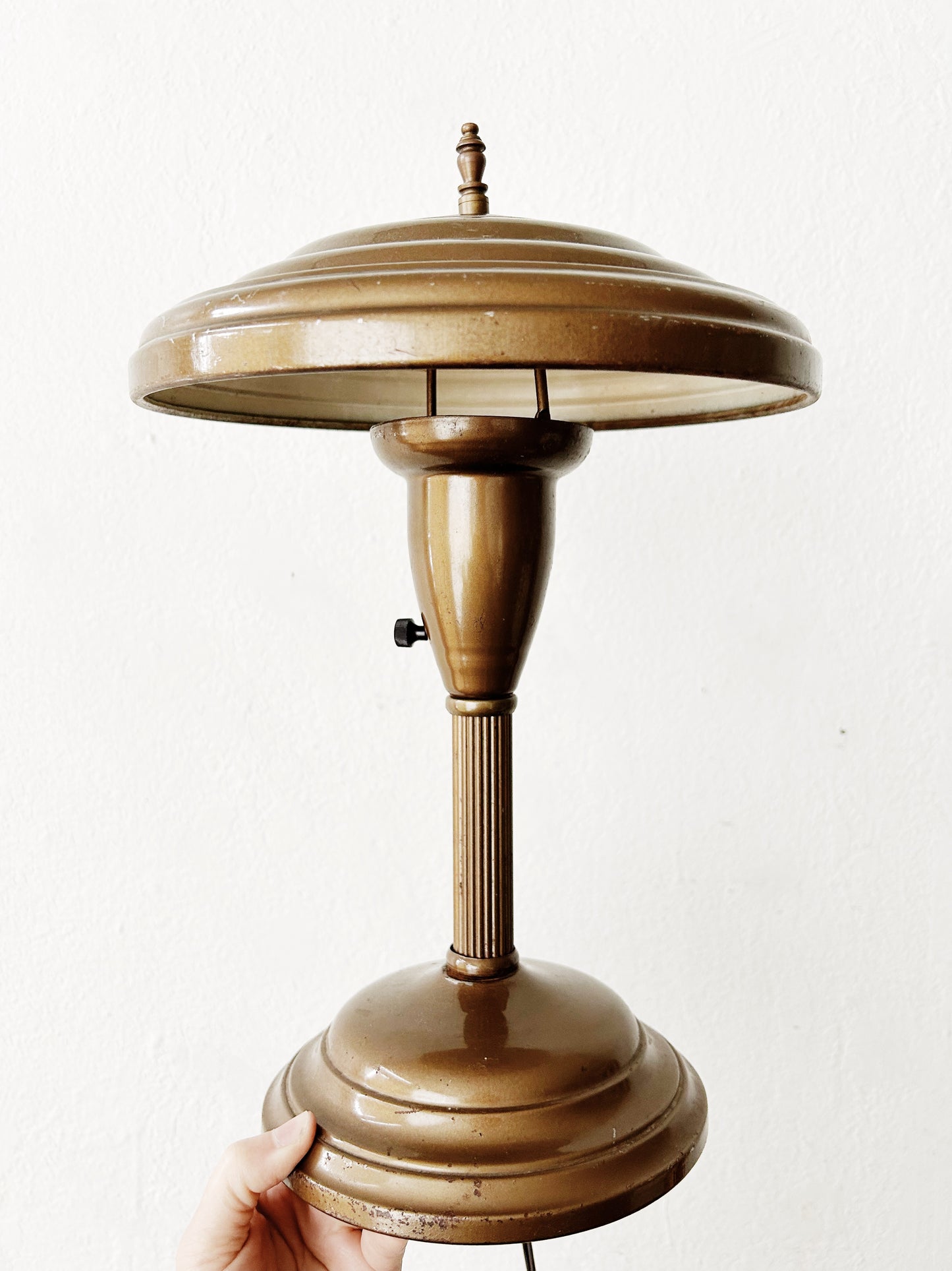 Mid Century Metal Lamp with Shade