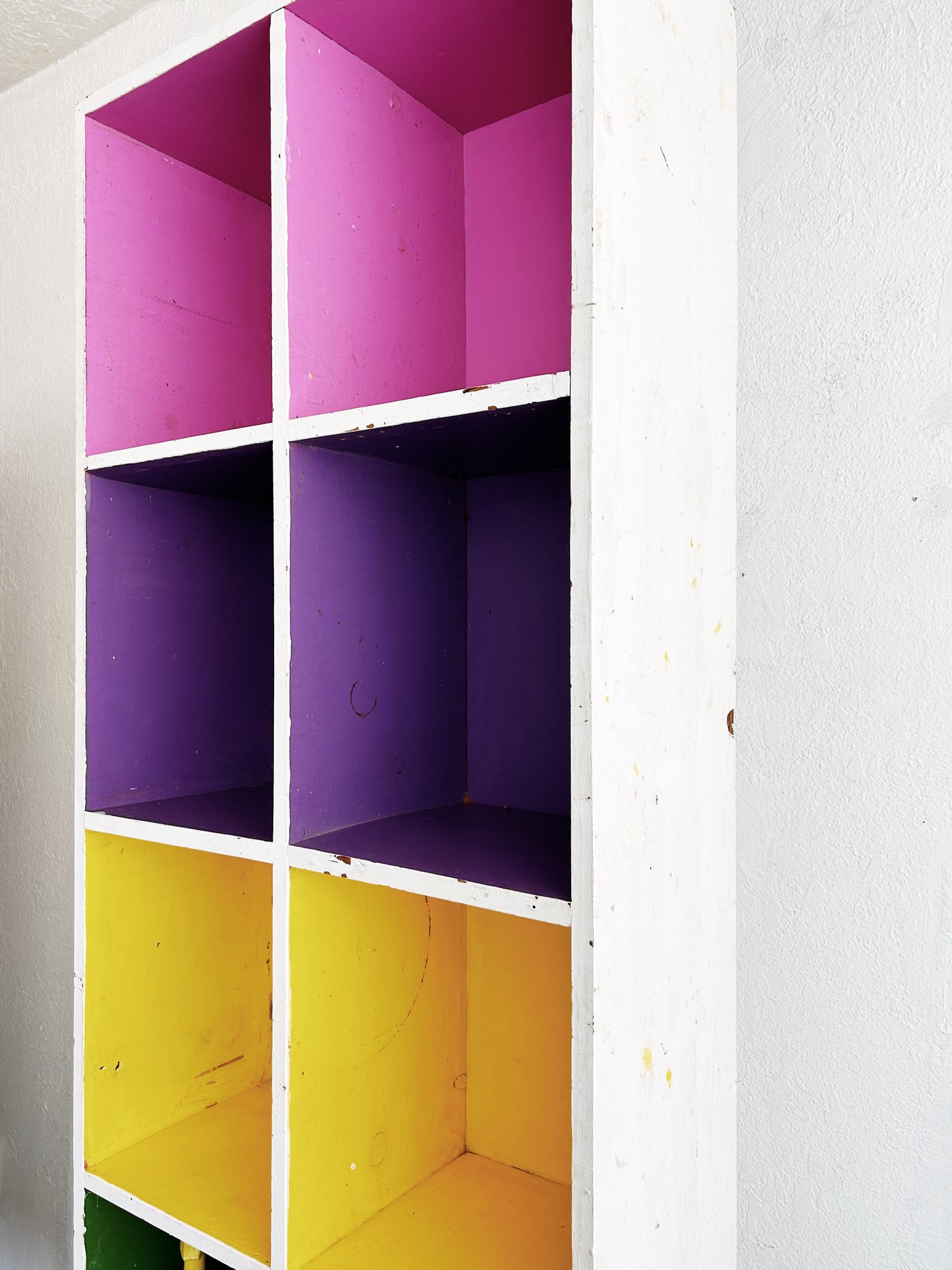 Vintage Solid Wood Cubby Shelf