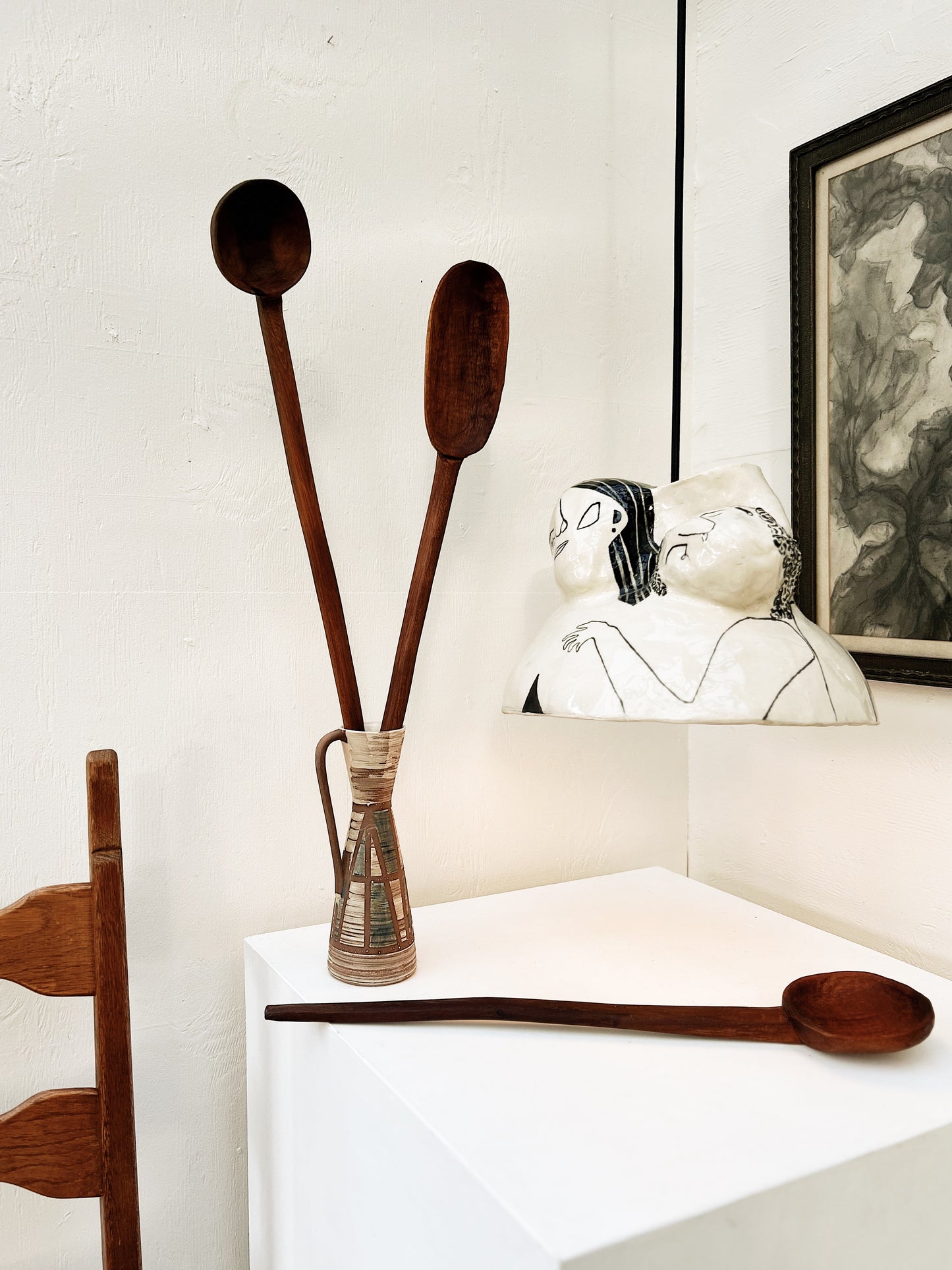 Oversized Primitive  Wood Ladle