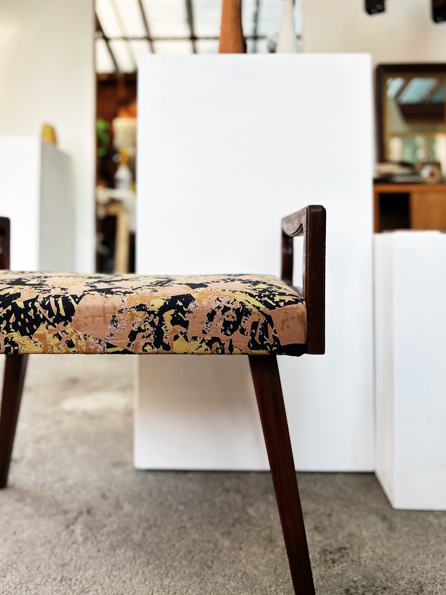 Upholstered Bench in Vintage Marimekko