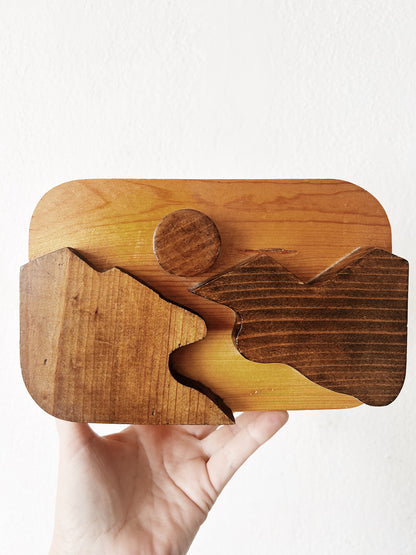 Vintage Handmade Wood Bank