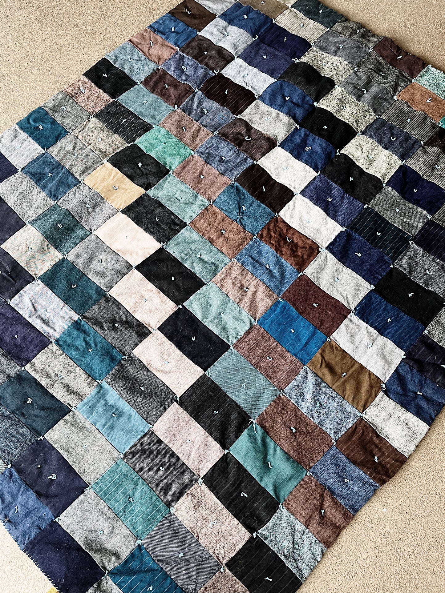 Vintage Wool Patchwork Quilt