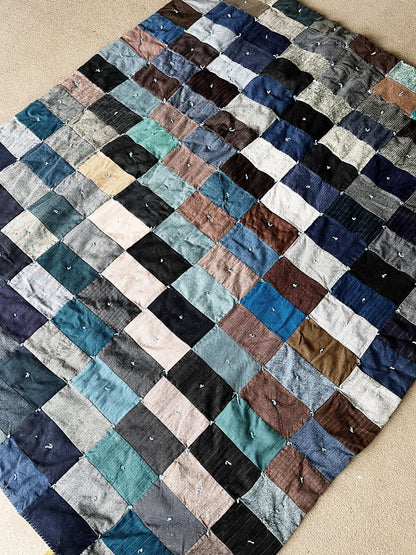 Vintage Wool Patchwork Quilt