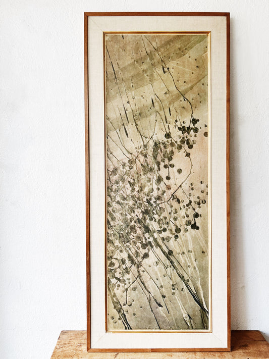 Large Mid Century Watercolor Lithograph