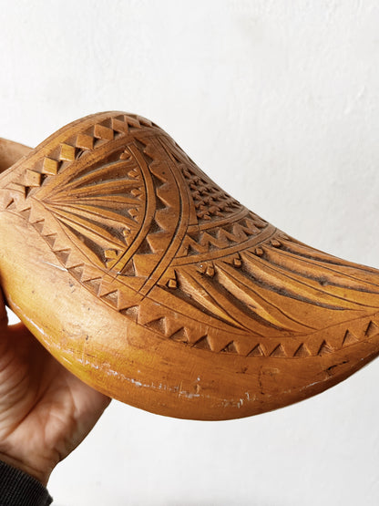 Vintage Carved Dutch Clogs for Filling