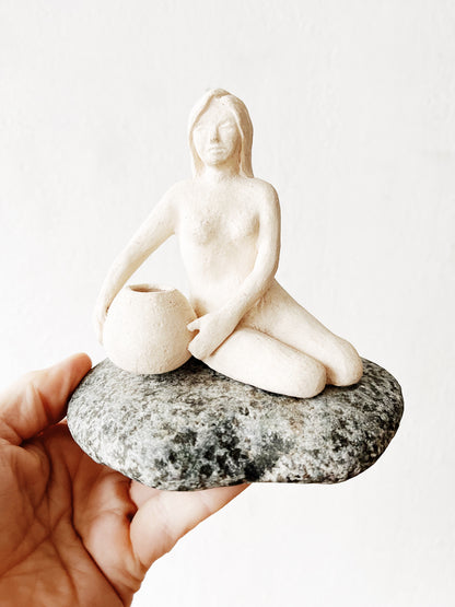 Figural Clay Sculpture
