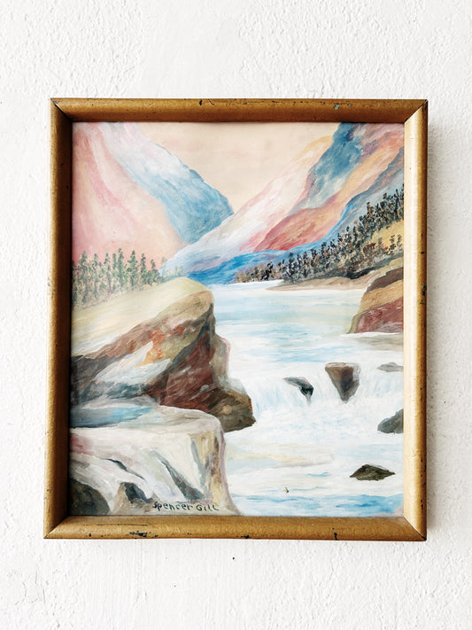 Vintage Landscape Painting Framed