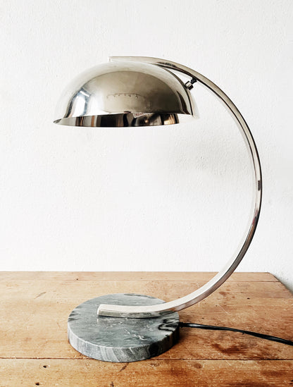 Italian Bauhaus Style Chrome Desk Lamp