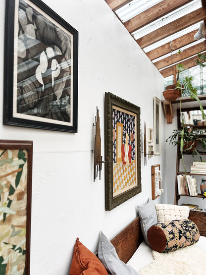 Pair Brutalist Candleabra Nail Art Sconces