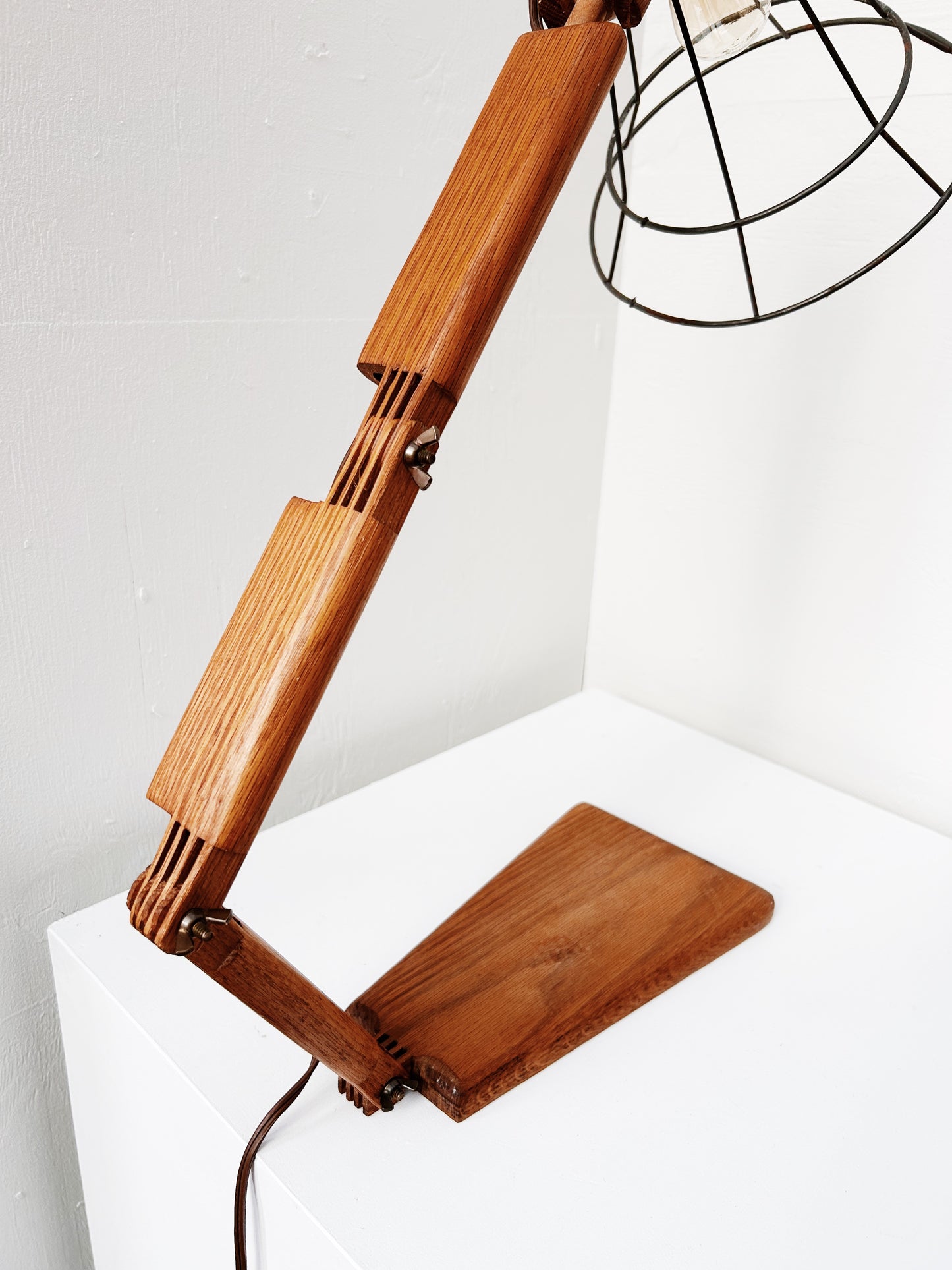 Handmade Articulating Wood Lamp