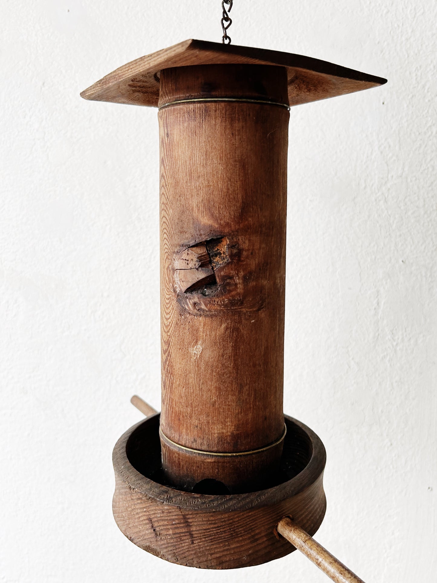 Vintage Teak Wood Bird Feeder