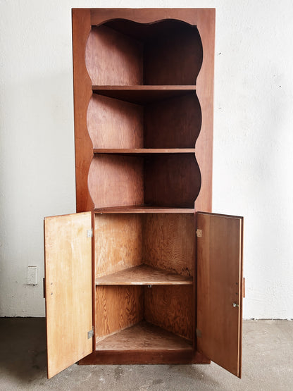Antique Wood Corner Cabinet