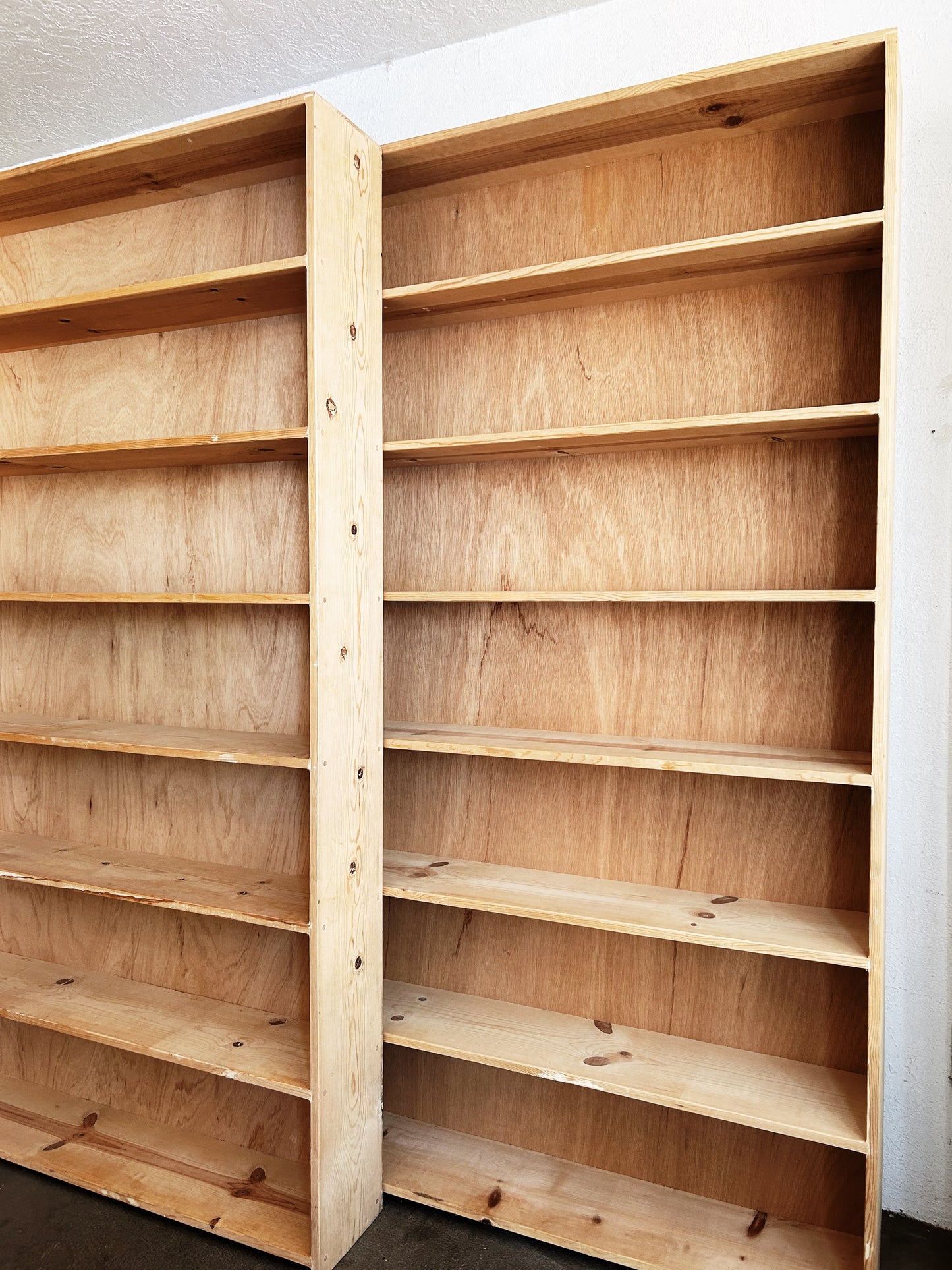 Natural Pine Wall Sized Bookshelf