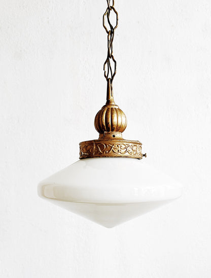 Antique Milk Glass Pendant Lamp