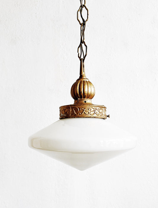 Antique Milk Glass Pendant Lamp