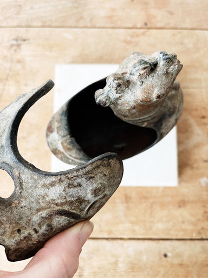 Rare Japanese Cast Iron Koro Incense Burner