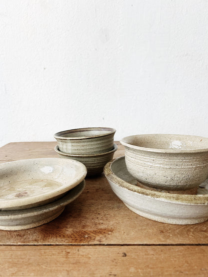 Vintage Handmade Pottery Dish Set of Five