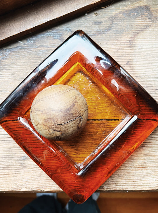 Modernist Square Glass Dish