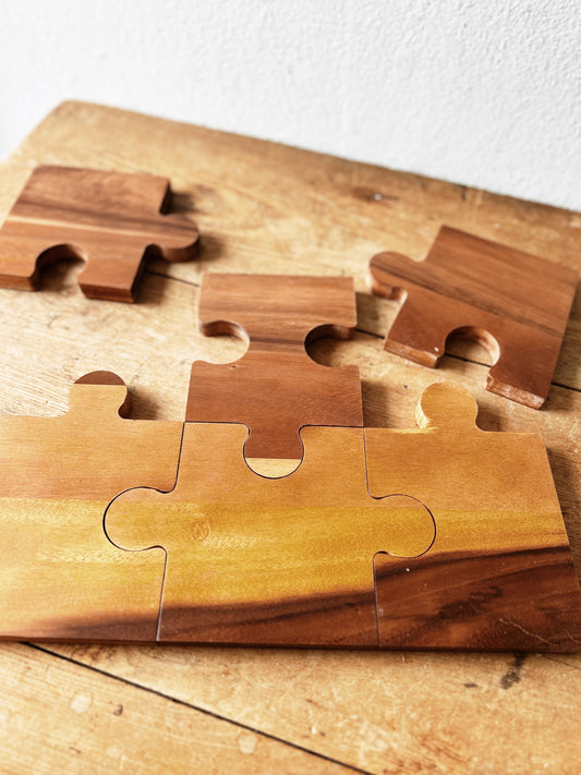 Handmade Wood Puzzle Serving Board