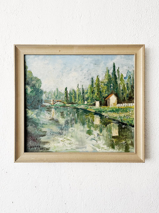 Signed Mid Century Oil Painting
