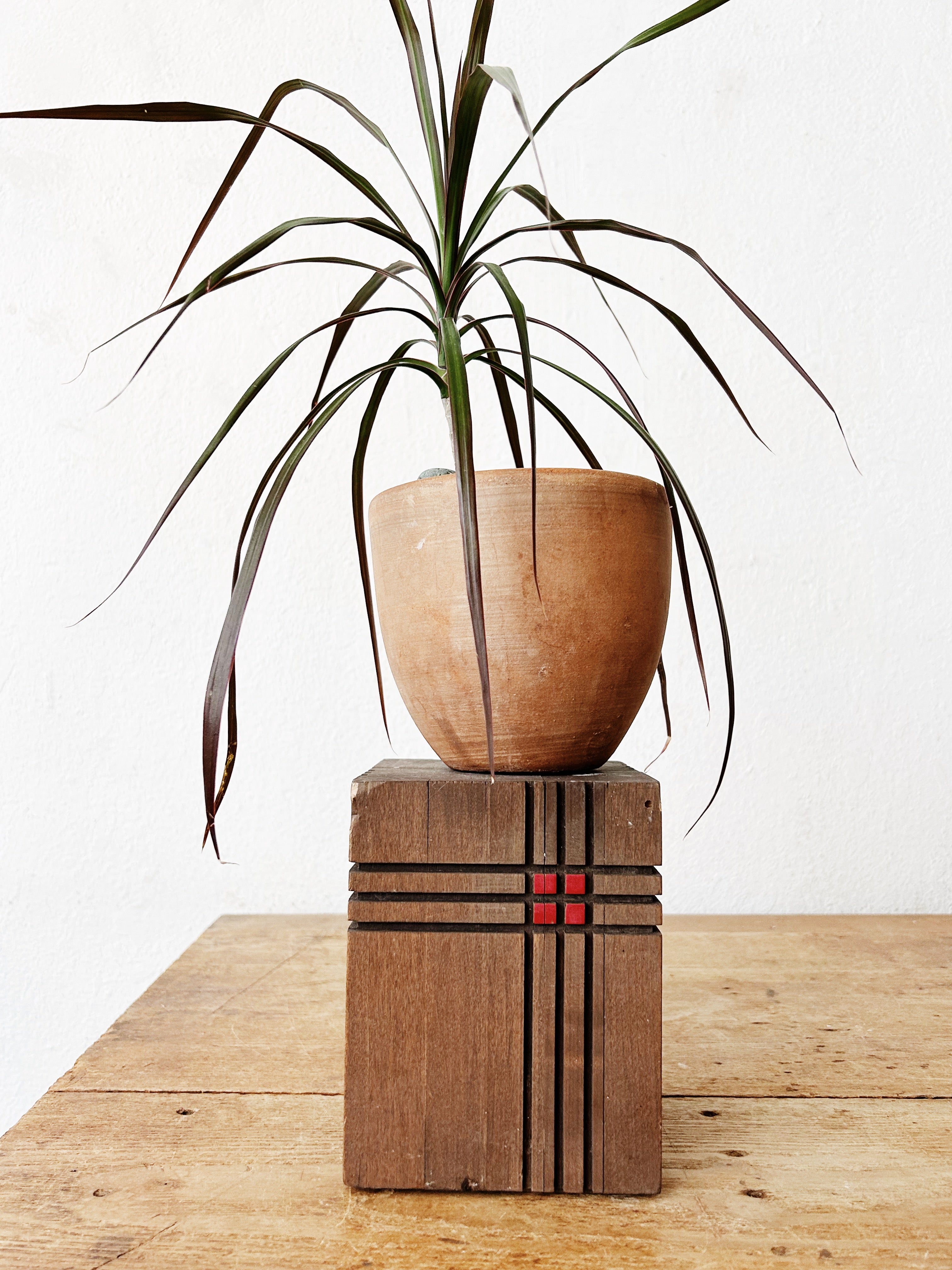 Vintage Handmade Wood Pedestal