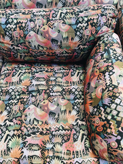 Vintage Custom Tapestry Couch on Wheels