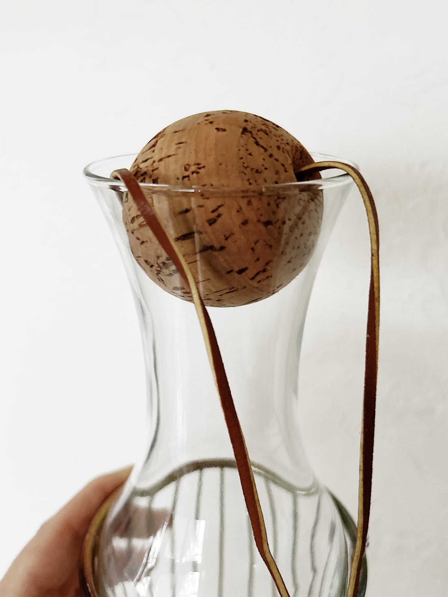 Mid Century Hot/Cold Decanter with Cork Stopper