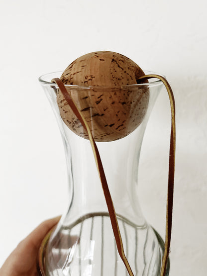 Mid Century Hot/Cold Decanter with Cork Stopper